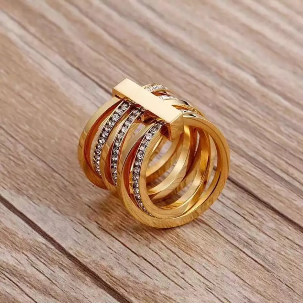 Six Layer Cubic Zirconia Ring